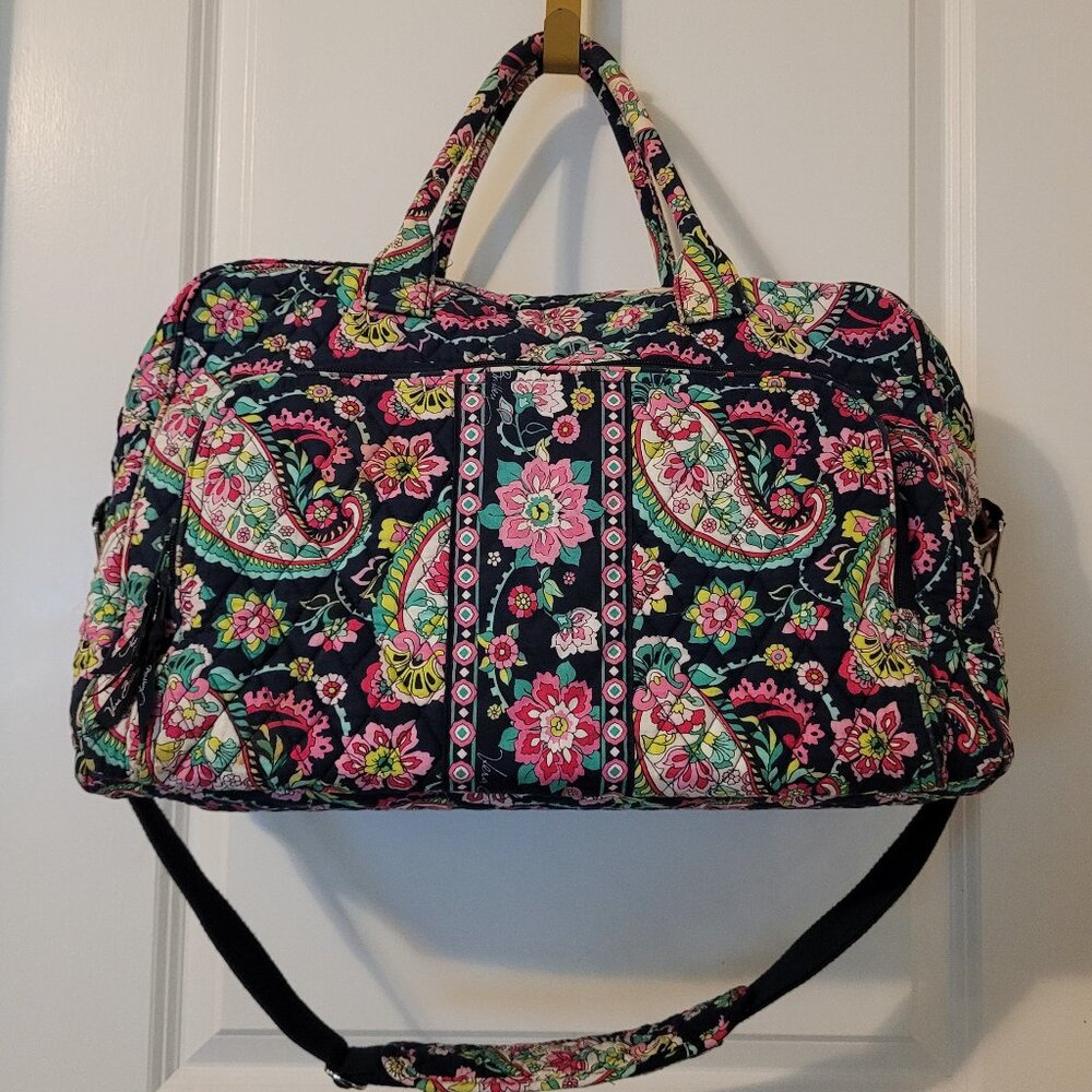 Vera Bradley Petal Paisley Duffel Travel Weekender Holiday School Gym Bag